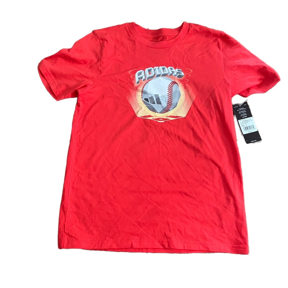 Adidas Kids Orange Graphic Baseball T-Shire NWT